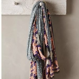 Anthropologie Fay Et Fille Mountain Violet Scarf